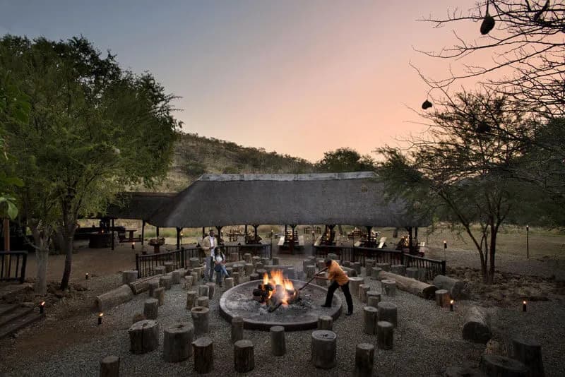 Bakubung Bush Lodge boma dining area