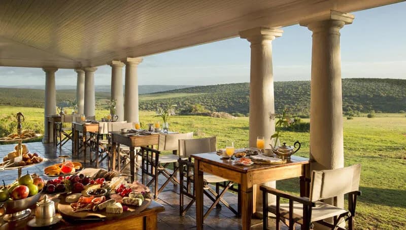 Breakfast verandah at Gorah Elephant Camp