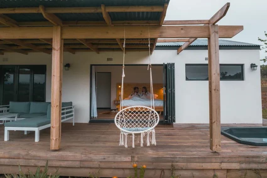 Hammock with vineyard views at Heavens View Luxury Villa
