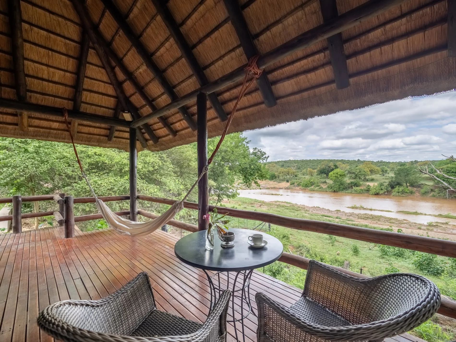 River Bungalow Outside Terrace at Nyati Safari Lodge