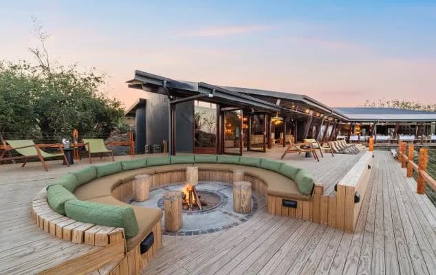Pool deck at Rhino Ridge Safari Lodge
