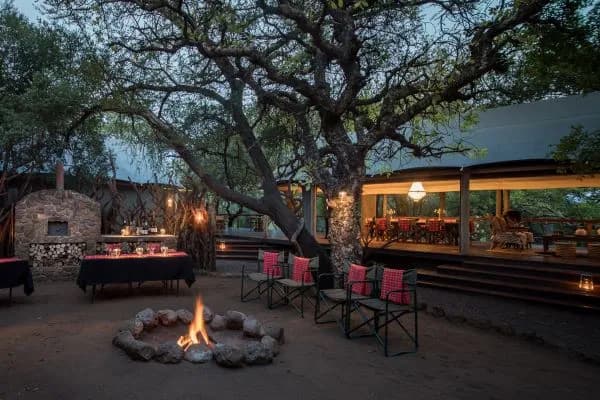 Boma dining area at Rhino Sands Safari Camp