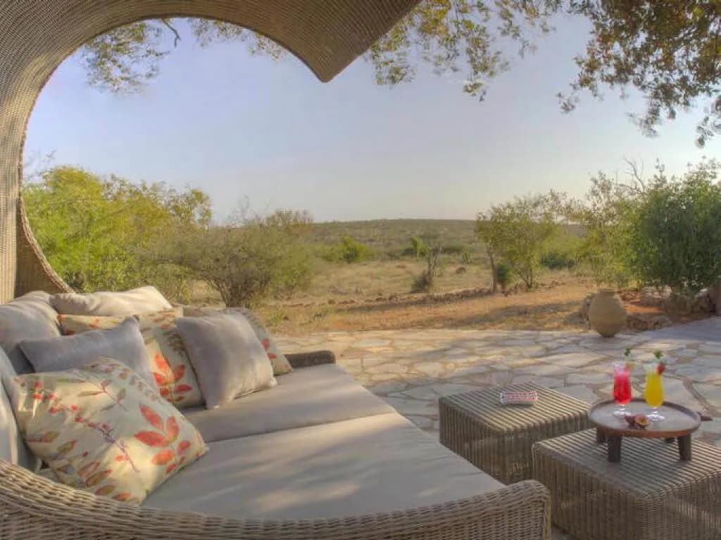 Waterhole view at Rhulani Safari Lodge