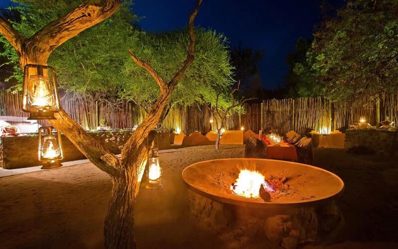 Boma dining area at Tau Game Lodge