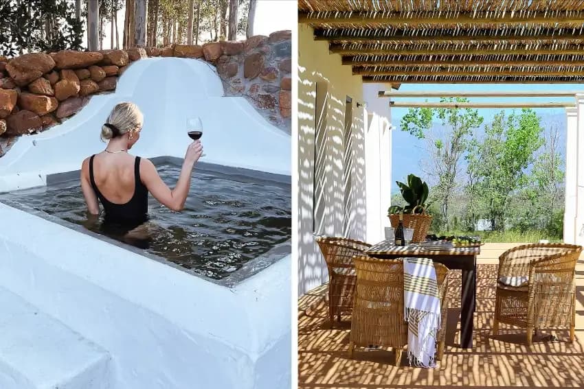 Uitzicht Cottage hot tub with mountain views