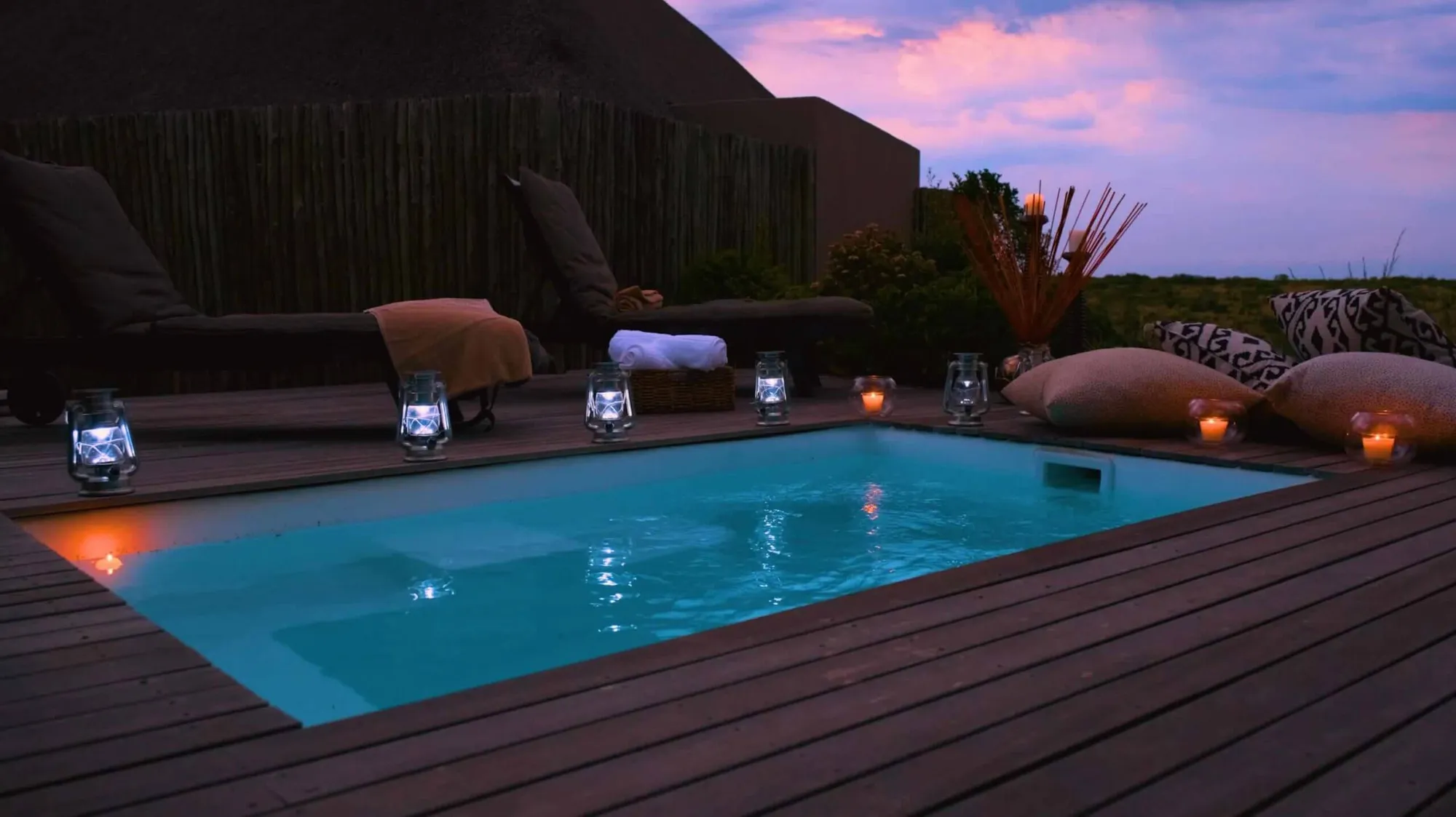 Private splash pool at Umzolozolo Safari Lodge