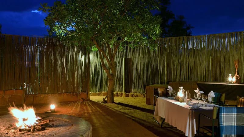 Boma dinner venue at Zwahili Private Game Lodge