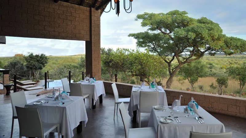 Breakfast patio at Zwahili Private Game Lodge